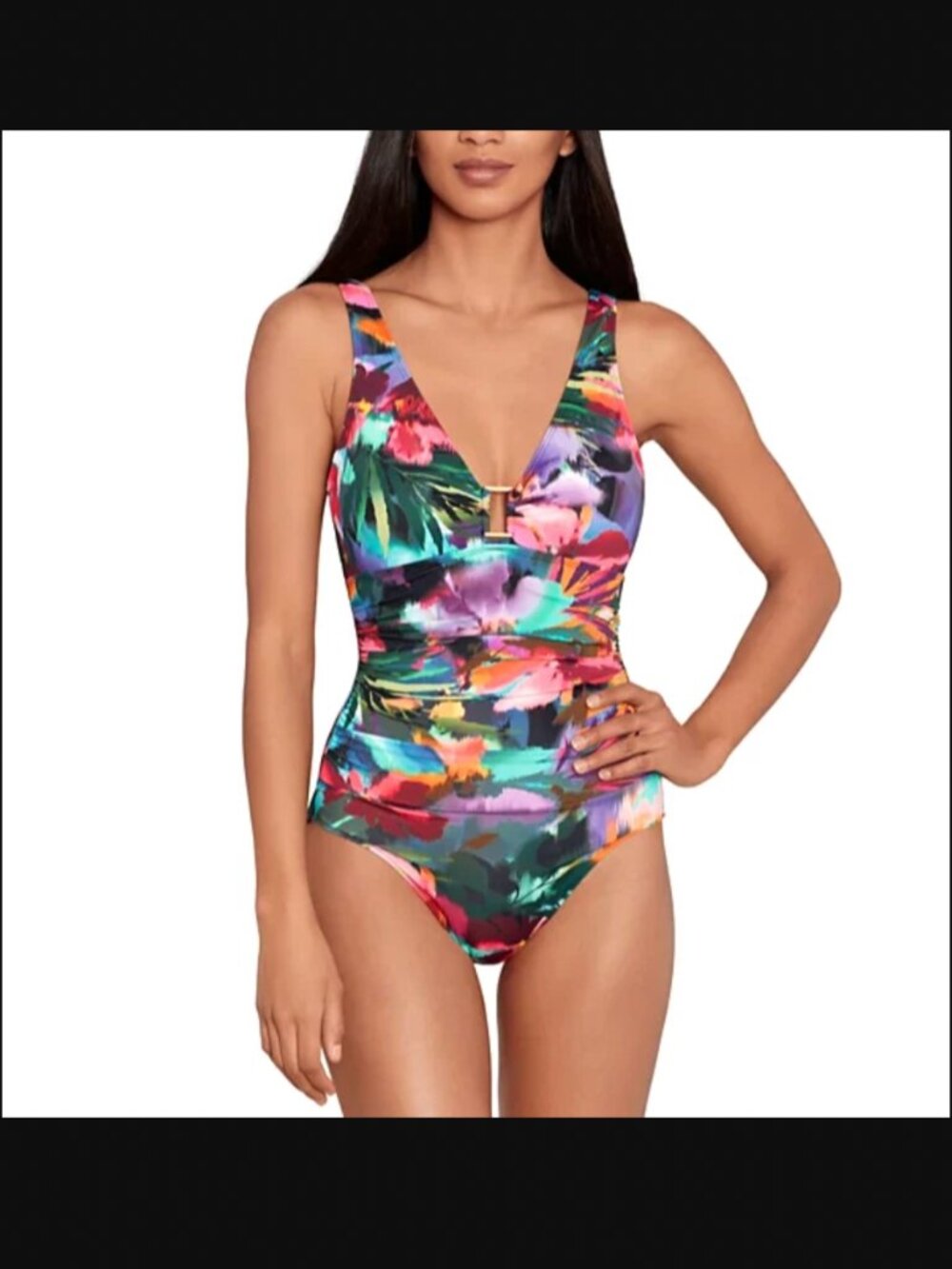 Women's Lauren Ralph Lauren Jungle Paradise Ring Underwire One Piece Swim